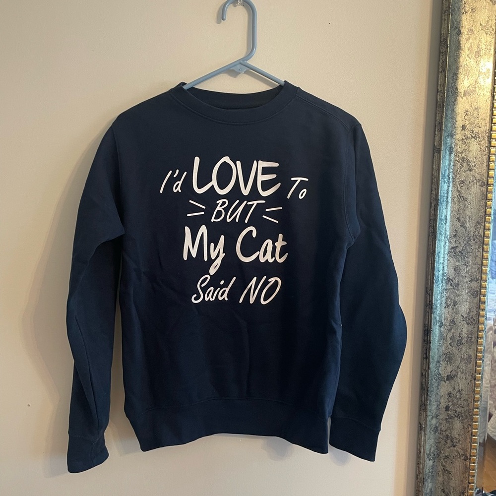 Navy Blue Cat Lover Sweatshirt